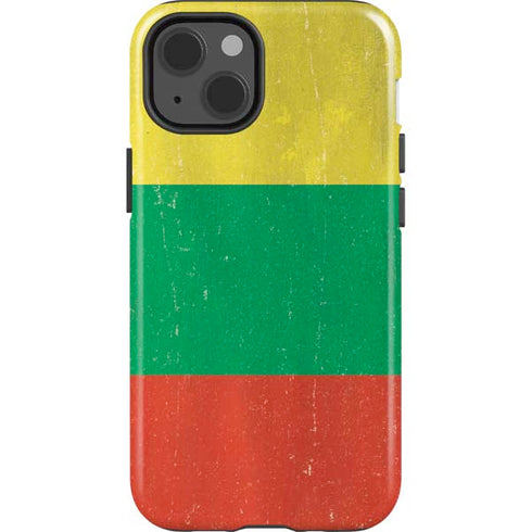 Lithuania Flag Distressed iPhone 15 Impact Case
